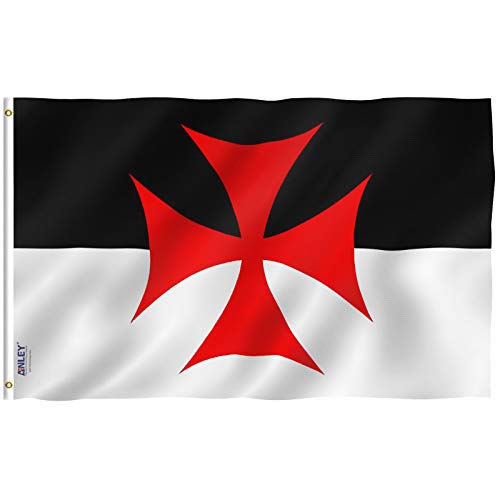 ANLEY Fly Breeze 3x5 Foot Knights Templar Battle Flag Vivid Color and Fade proof Canvas Header and Double Stitched Roman Catholic Church Flags Polyester with Brass Grommets 3 X 5 Ft - Image 1