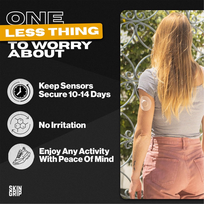 Skin Grip Freestyle Libre 2 Sensor Covers & Lingo CGM â€“ Waterproof and Sweatproof Adhesive for 10-15 Days, Pre-Cut Medical Tape, Continuous Glucose Monitor Patch â€“ 20 Pack, Tan - Image 3