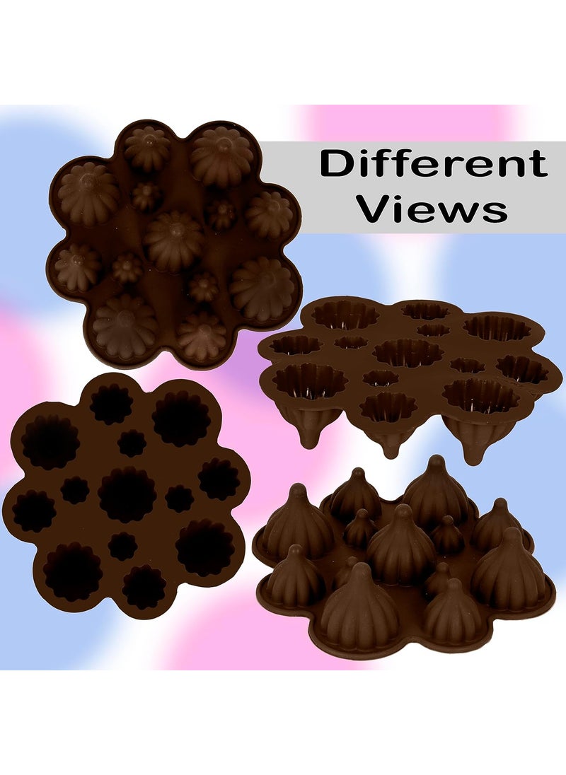 Karp KARP Silicone Modak Mould Flower Shape 13 Cavity 3 Sizes Chocolate Mould, Pudding Cupcake Mousse Baking Mould Jell for Ganesh Chaturti Festivals -1 Qty  - Image 3
