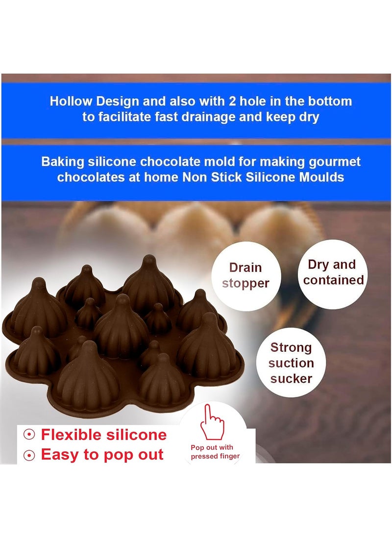Karp KARP Silicone Modak Mould Flower Shape 13 Cavity 3 Sizes Chocolate Mould, Pudding Cupcake Mousse Baking Mould Jell for Ganesh Chaturti Festivals -1 Qty  - Image 4