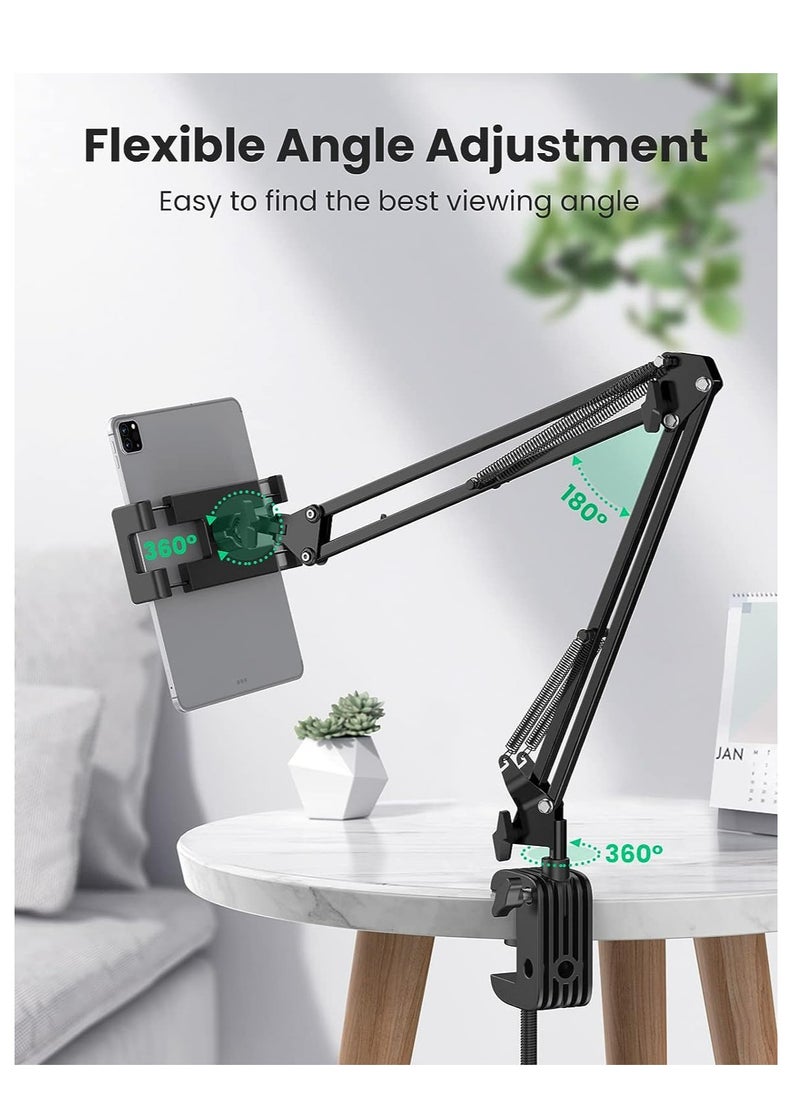 Mike Music - Adjustable Tablet Holder for Desk Flexible Tablet Arm Clamp Compatible with iPad Pro  iPad Air iPad Mini Galaxy Tab iPhone - Image 1