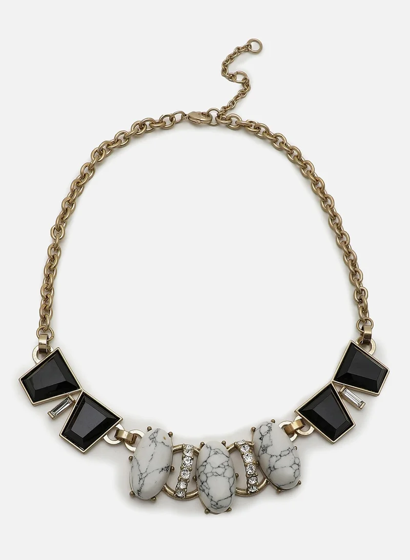 سوهي قلادة من الحجر المصمم مطلية بالذهب