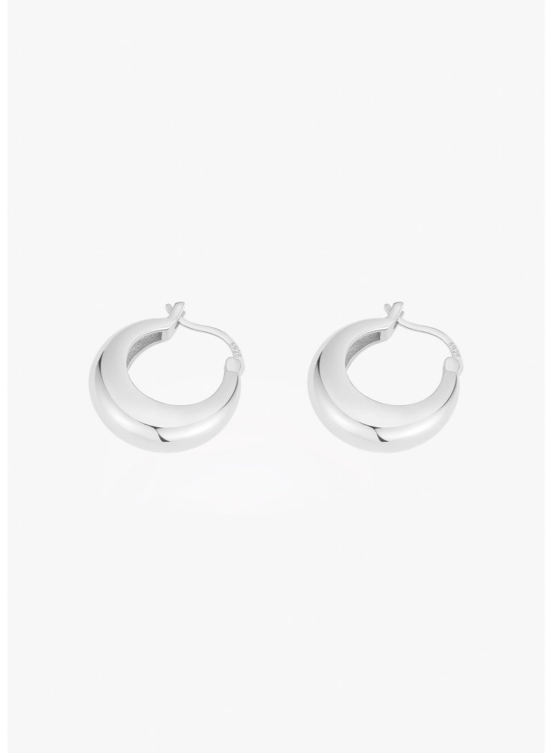 Raia Everyday Brilliance Hoops - S925 Silver Plated with Rhodium - Image 2