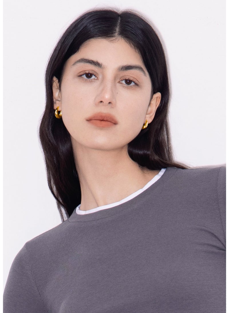 Raia Everyday Brilliance Hoops - S925 Silver Plated with Rhodium - Image 3