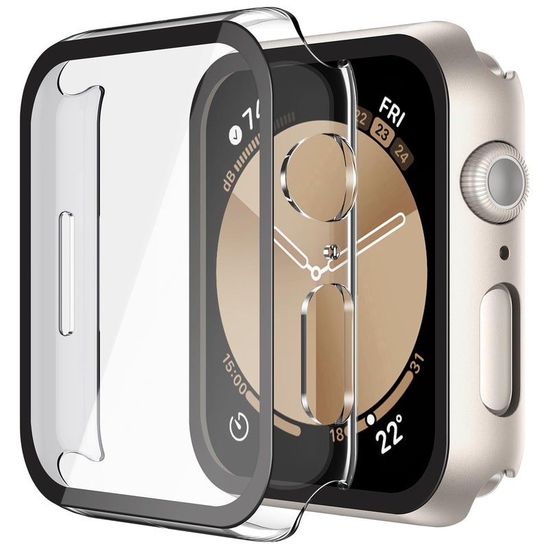 Misxi 2 Pack Hard PC Case with Tempered Glass Screen Protector Compatible with Apple Watch SE 3 (2025) SE 2 SE Series 6 Series 5 Series 4 40mm, Anti-Drop Lightweight Cover for iWatch, 1 Starlight + 1 Transparent - Image 1