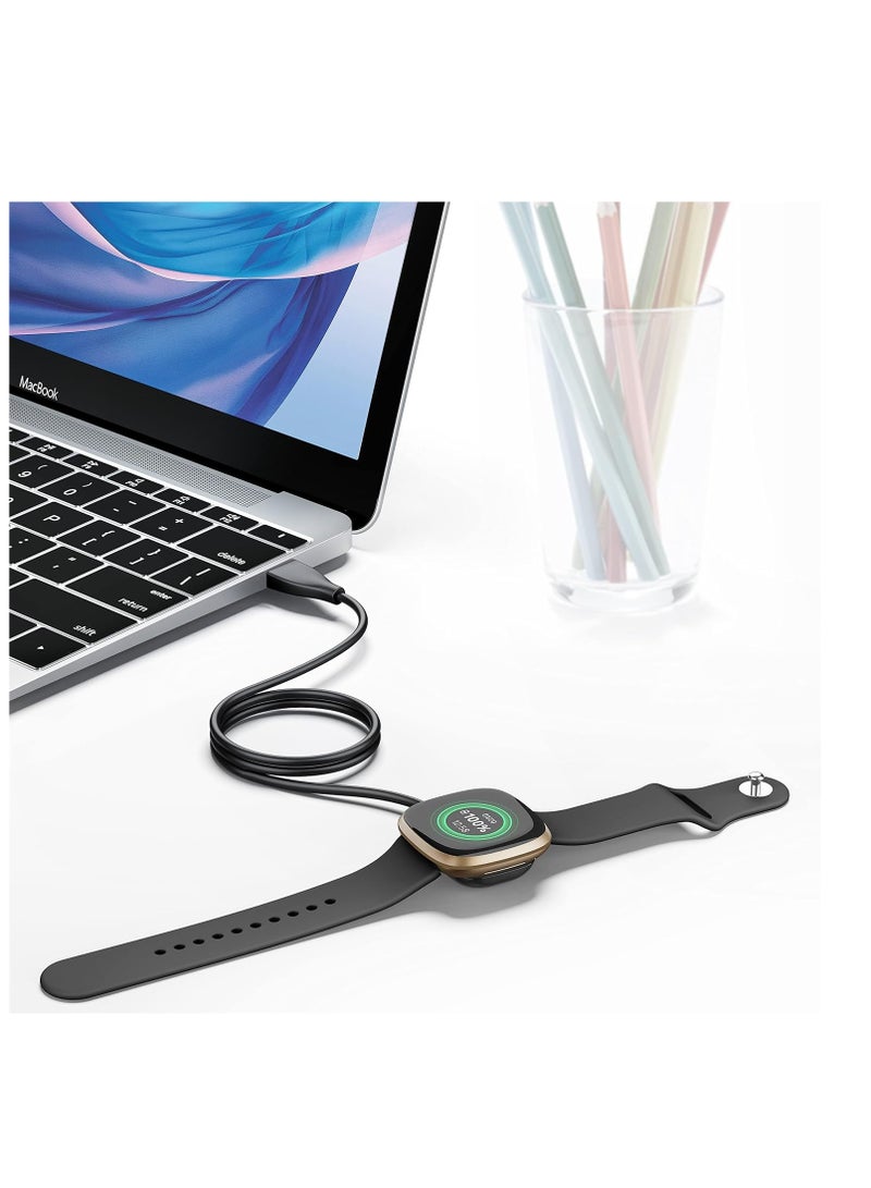 1Pack Compatible with Fitbit Sense  Fitbit Versa 3 Charger Replacement USB Charging Cable Dock Stand for Sense 2/Sense/Versa 4/Versa 3 Smartwatch,  3.3Ft Durable Portable Charger Dock Cord - Image 1