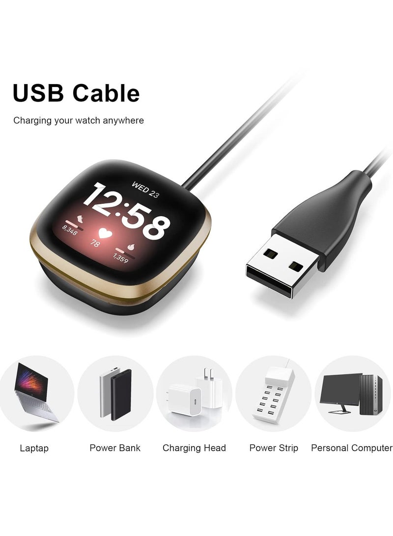 1Pack Compatible with Fitbit Sense  Fitbit Versa 3 Charger Replacement USB Charging Cable Dock Stand for Sense 2/Sense/Versa 4/Versa 3 Smartwatch,  3.3Ft Durable Portable Charger Dock Cord - Image 3