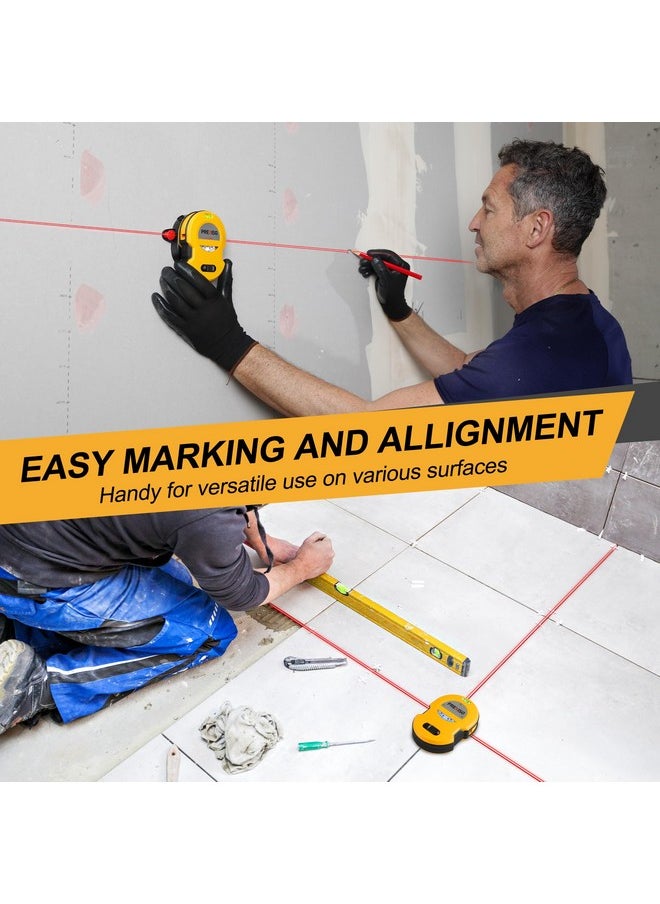 Prexiso PREXISO Multi Surface Laser Level LED Light Vial, 30Ft Horizontal & Vertical Line Laser with Wall Mount Base, 2 Pins, 10 Sticker, 2 AA Batteries for Hanging Frames & Picture, Construction Wall Writing  - Image 4