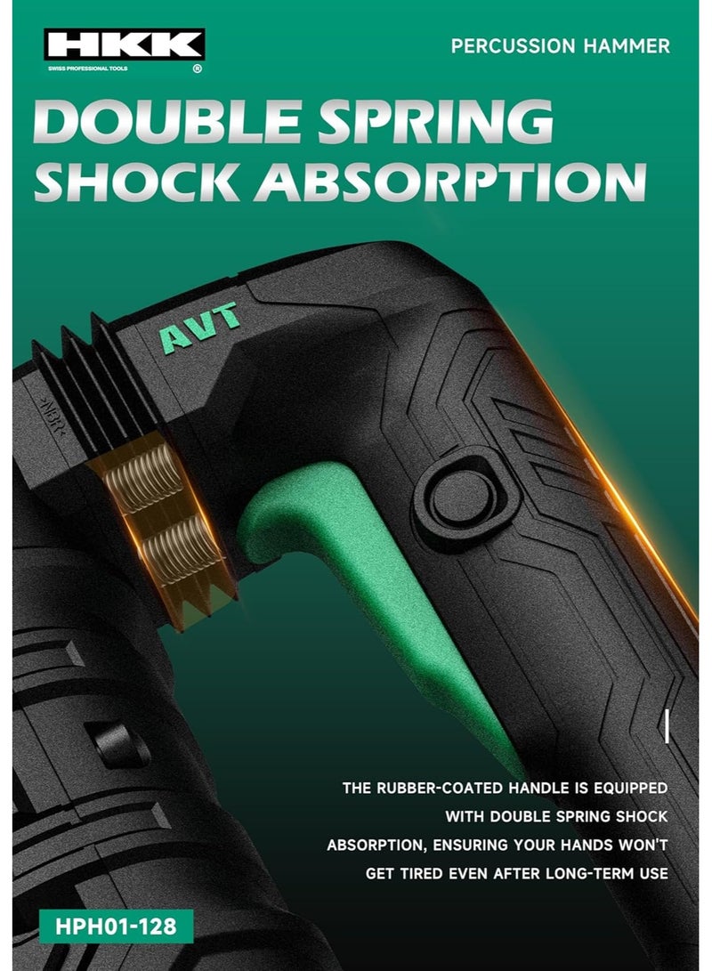 HKK مطرقة هدم كهربائية 1800 واط – طاقة تأثير 55 جول، 1950 ضربة في الدقيقة، كاسر ثقيل مع إزميل مدبب، مطرقة احترافية للخرسانة، الطوب والبناء – 14.37 كجم - Image 3