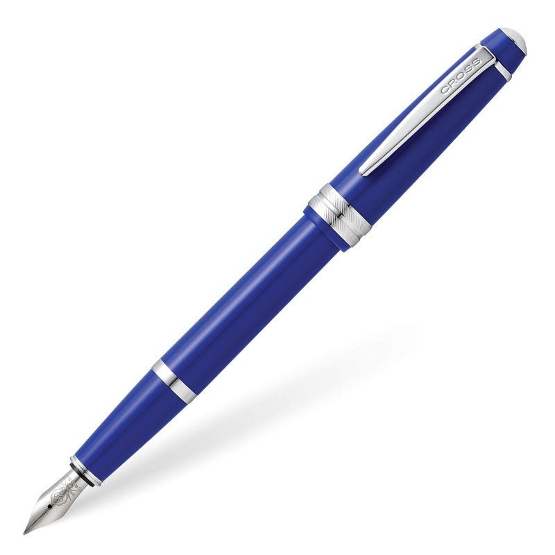 Cross Bailey LightPolished Resin Refillable Fountain Pen, Fine Nib, Includes Premium Gift Box - Blue - Image 1