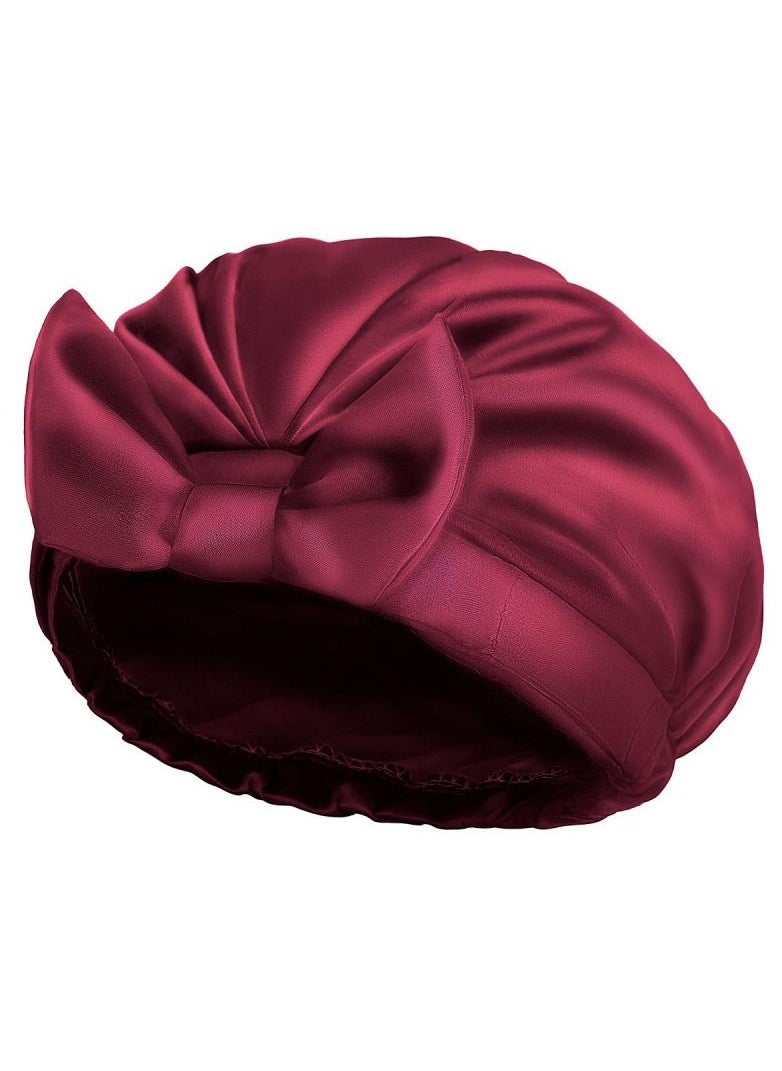 ORiTi Extra Large Shower Cap, Bowknot Double Layer Reusable Bath Hair Caps With Silky Satin for Women Beauty Bathing, Hair Spa, Home Hotel Travel Use  - Image 5