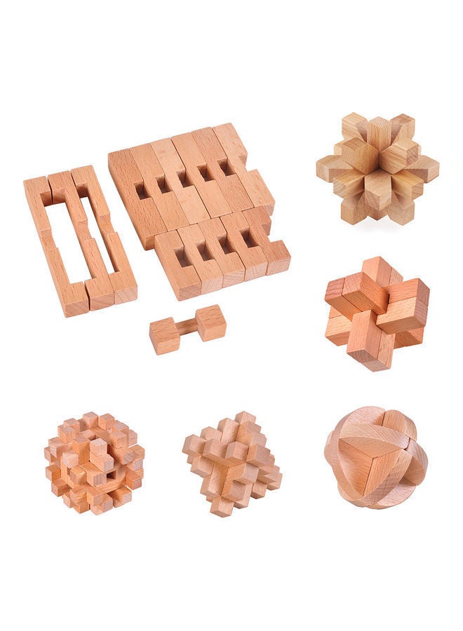 NIBEMINENT 9-Piece Wooden Interlocked Puzzles - Image 2