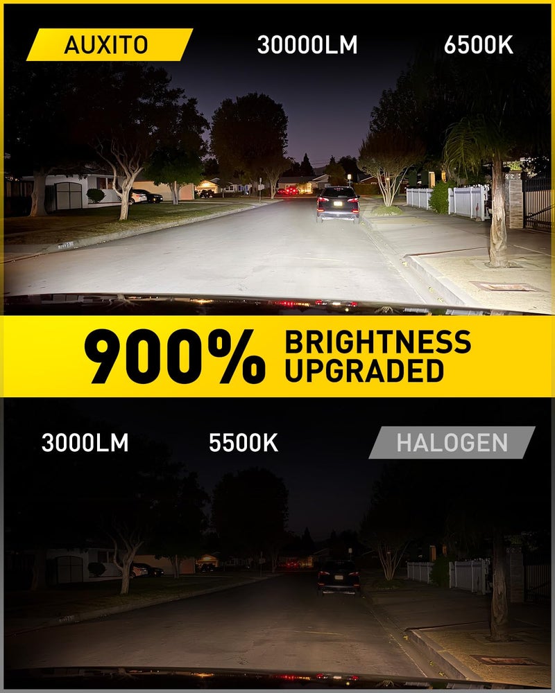 AUXITO مصابيح LED AUXITO 9005، 30000 لومن، سطوع 900%، تصميم صغير 1:1، أضواء ضباب، 6500 كلفن أبيض بارد، عبوة من 2 - Image 2