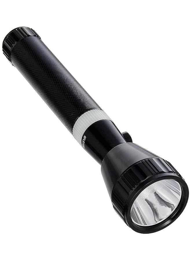GEEPAS Rechargeable Led Flashlight 1800 Meters Range And High Beam Light 2 Hours Working With 2500 Mah Battery Ideal For Trekking Camping Power Cuts And More Black Gfl51030N - Image 1