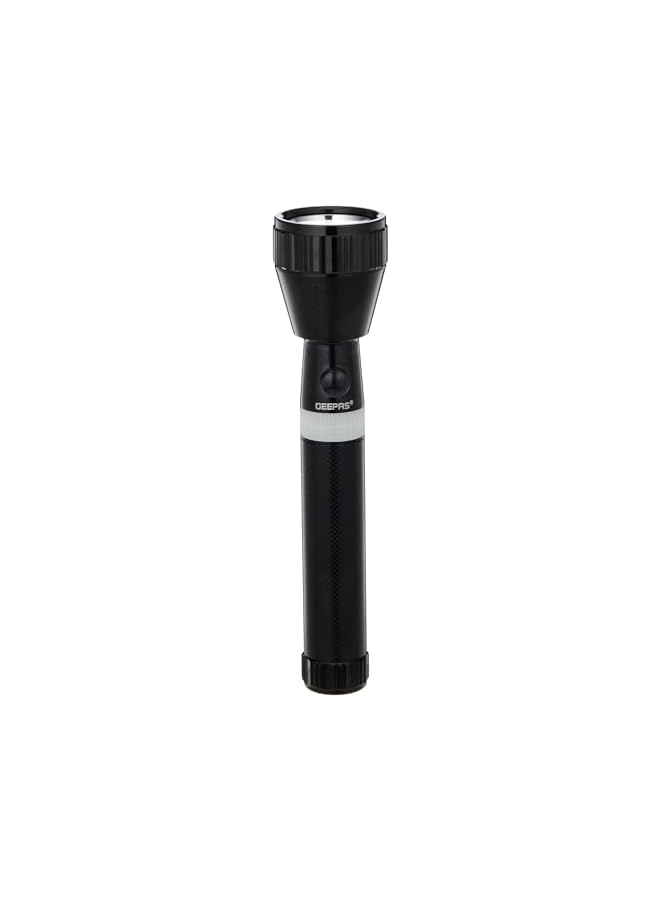 GEEPAS Rechargeable Led Flashlight 1800 Meters Range And High Beam Light 2 Hours Working With 2500 Mah Battery Ideal For Trekking Camping Power Cuts And More Black Gfl51030N - Image 2