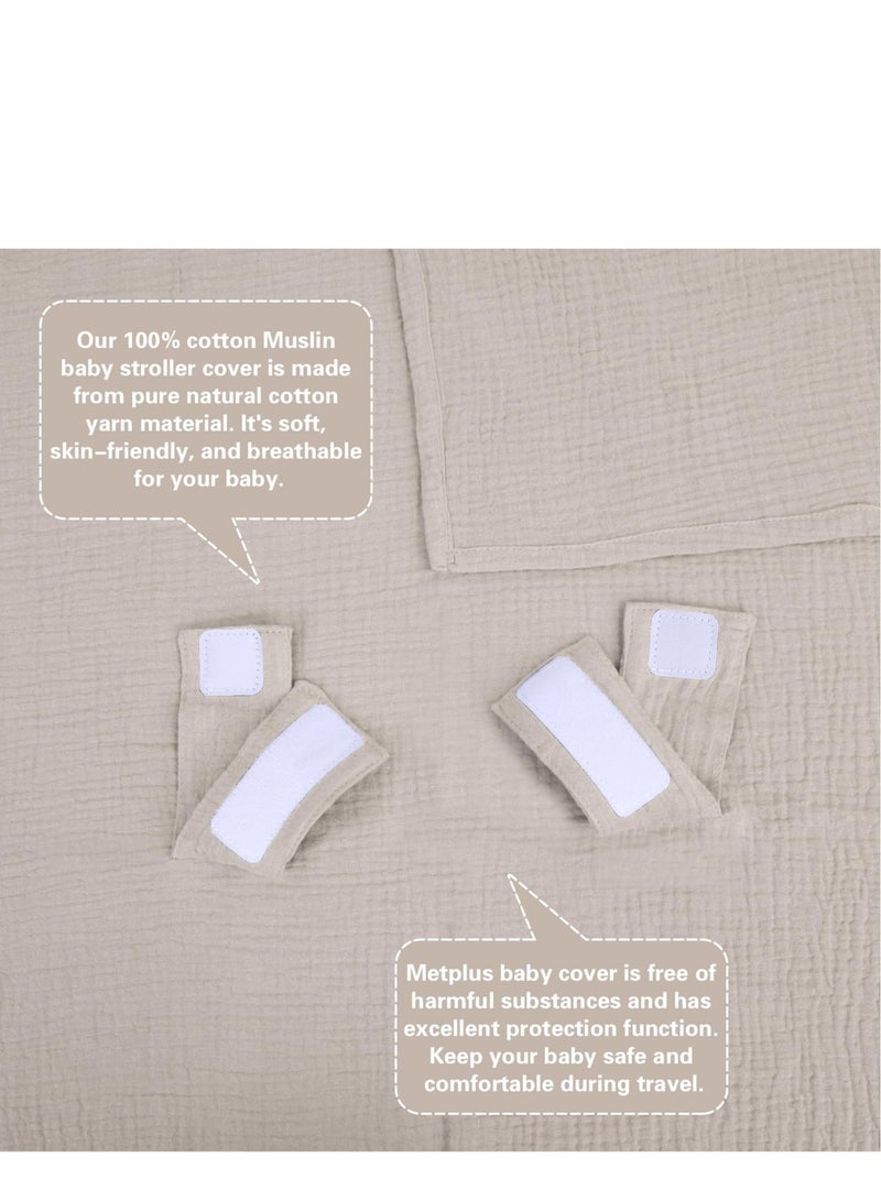 SOLARAE Muslin Carseat Cover for Babies, Breathable Infant Carseat Cover Lightweight Baby Carrier Cover, Multi-use Carseat Canopy Cover, Breathable & Lightweight Car Seat Covers - Image 3