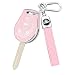 FT FUNTOR for Nissan Key Fob CoverTPU 360Full CoverageFit for Rogue Sentra Altima Versa Armada Cube NV Infiniti FX35 Key Car Accessories Holder Pink Silver Border - Image 2