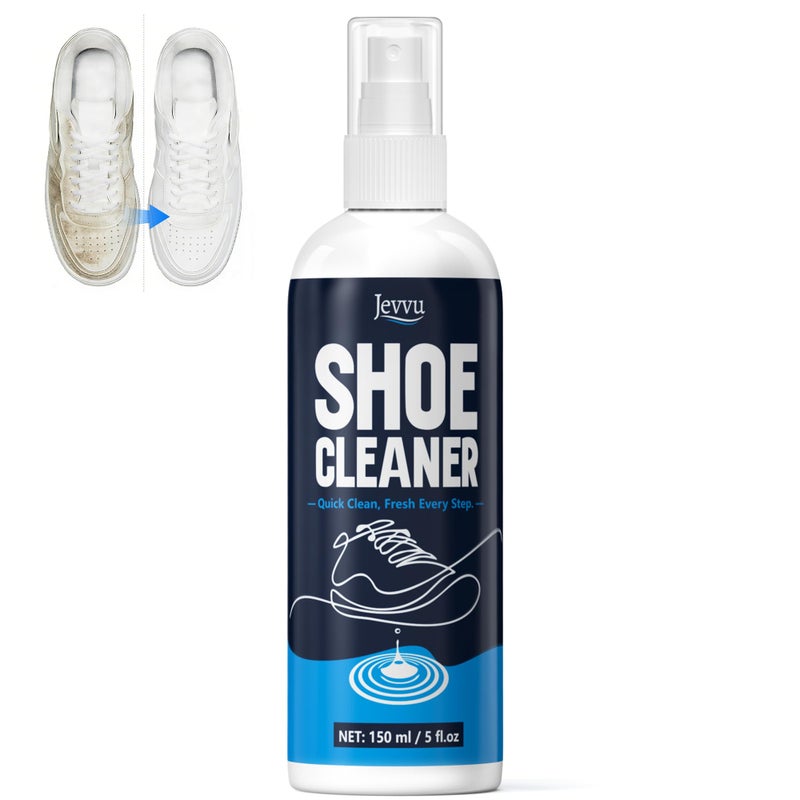 Jevvu Shoe Cleaner, Sneaker Cleaner for White Shoes, Leather, Rubber, Mesh & Knit â€“ Easy-to-Use Spray for Everyday Dirt and Marks - Image 1