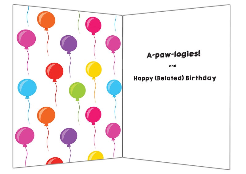 Glory To Dog Doggone It! I Furgot Your Birthday Belated Birthday Card (featuring an adorable Jack Russell Terrier puppy) with Greeting Card Mailing Envelope - Image 2