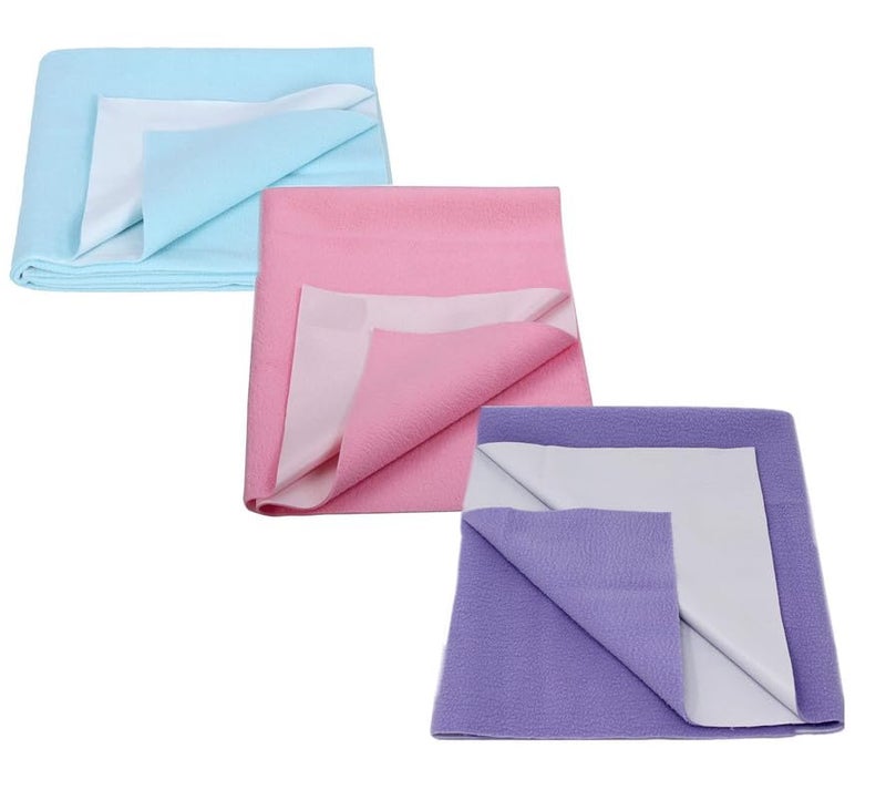 Urika PVC (Polyvinyl Chloride) Baby Bed Protector Waterproof Dry Sheet for New Born Babies (Free Size Multicolor_Pack of 3) - Image 1