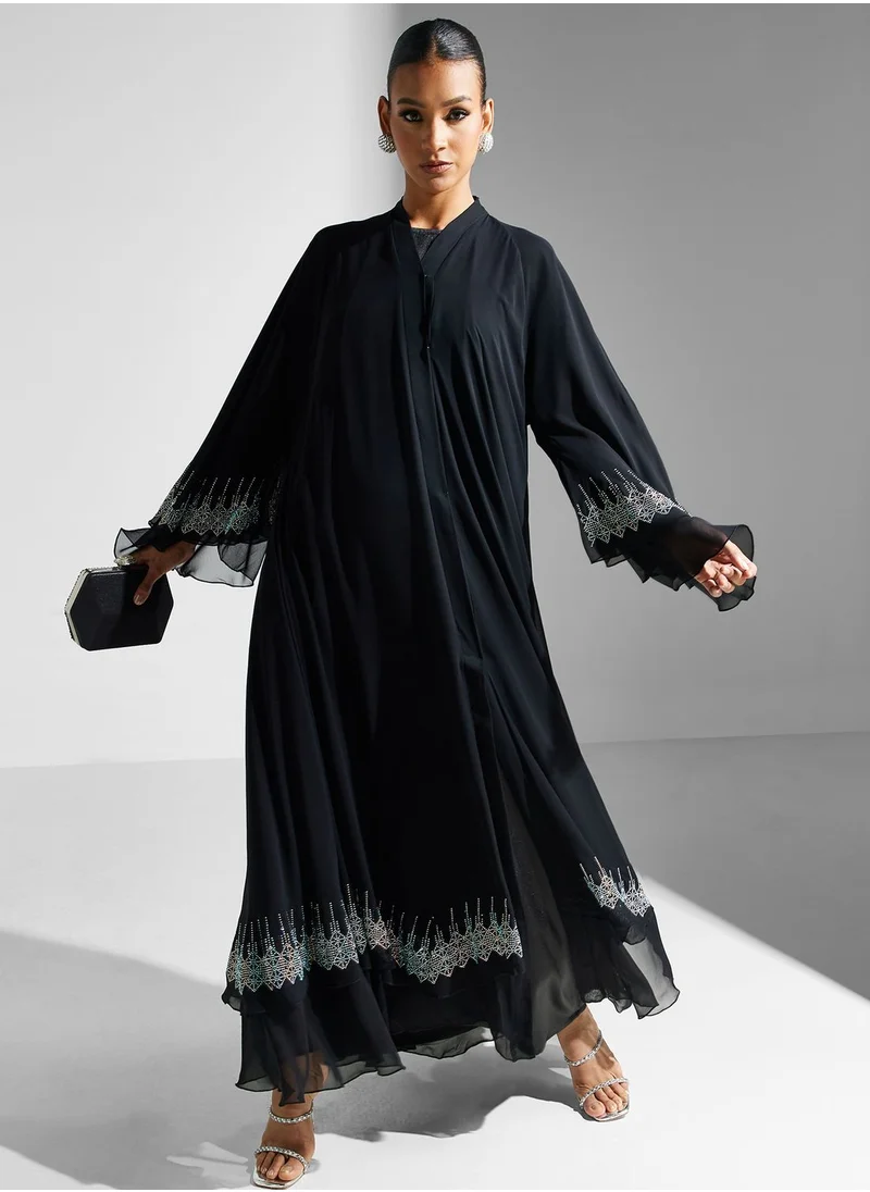 Khizana Embellished Detail Abaya With Sheila