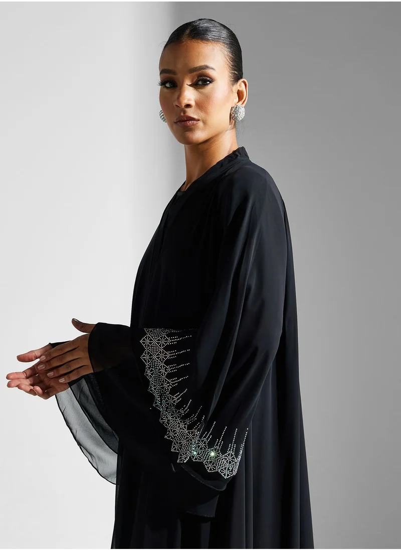 Khizana Embellished Detail Abaya With Sheila
