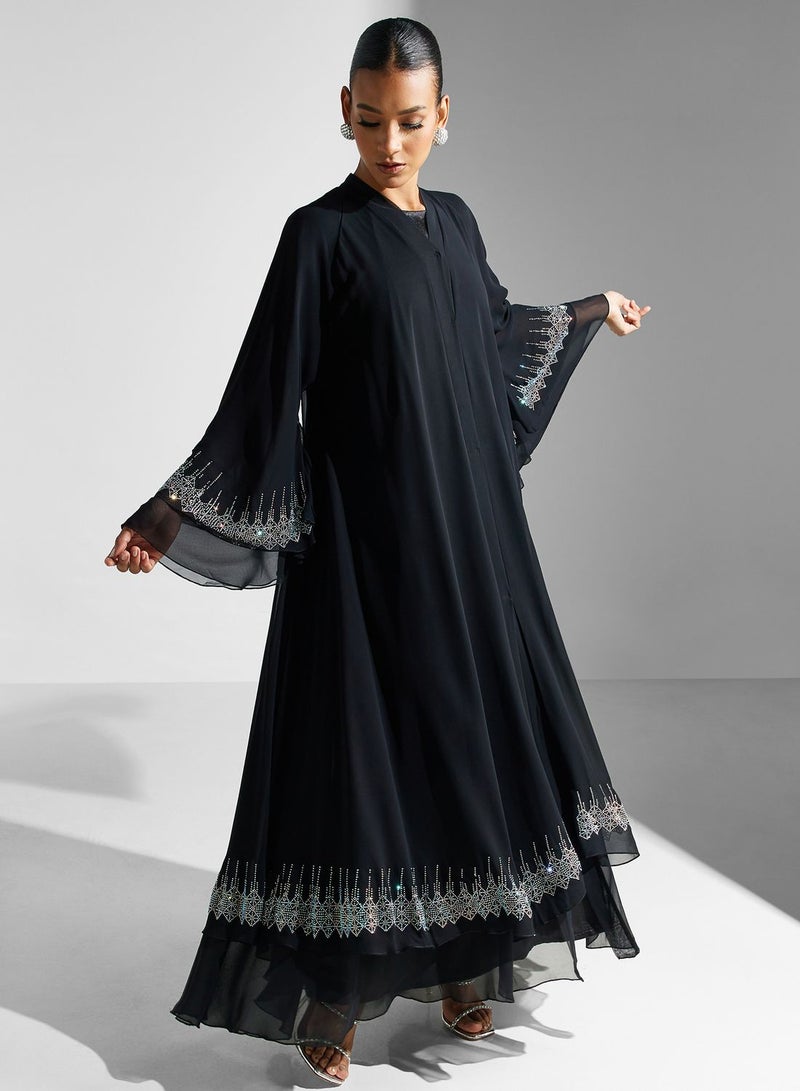 Khizana Embellished Detail Abaya With Sheila - Image 1