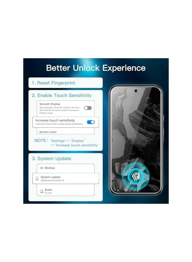 جي تيك واقي شاشة لهاتف Google Pixel 8a مقاس 6.1 بوصة، طبقة من الزجاج المقوى مع أداة تثبيت سهلة، متوافق مع بصمات الأصابع، شفاف عالي الدقة، 3 عبوات - Image 3