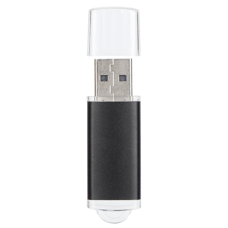 غطاء شفاف محرك فلاش USB ذاكرة تخزين محمولة سوداء 16 جيجابايت لأجهزة الكمبيوتر اللابتوب واللوحات - Image 1
