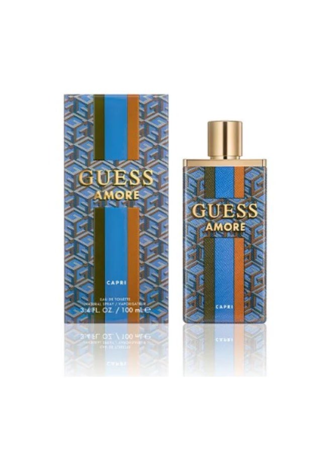 GUESS Amore Capri Unisex Gift Set EDT 100ml+7.5ml (Travel Size)+Clutch Bag - Image 2