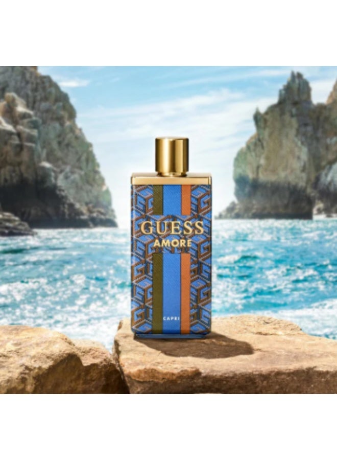 GUESS Amore Capri Unisex Gift Set EDT 100ml+7.5ml (Travel Size)+Clutch Bag - Image 4