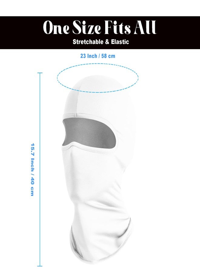 Wheebo 12 Pieces Balaclava Face Mask for Men Women Summer Cooling Neck Gaiter Cycling Caps, UV Protector Motorcycle Ski Scarf (White) - Image 2
