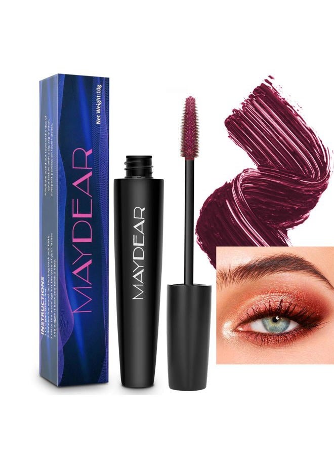 Maydear Waterproof Color Mascara, Longlasting, Smudge-Proof, Voluminous and Charming Mascara, Multiple colors available–DARK purple - Image 2