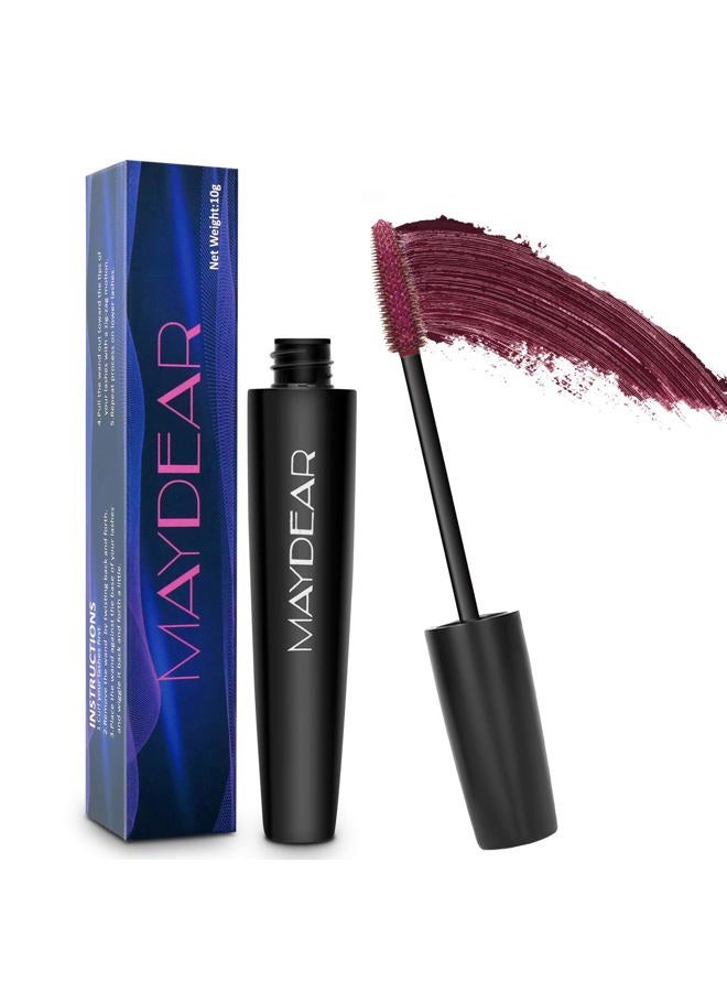 Maydear Waterproof Color Mascara, Longlasting, Smudge-Proof, Voluminous and Charming Mascara, Multiple colors available–DARK purple - Image 1