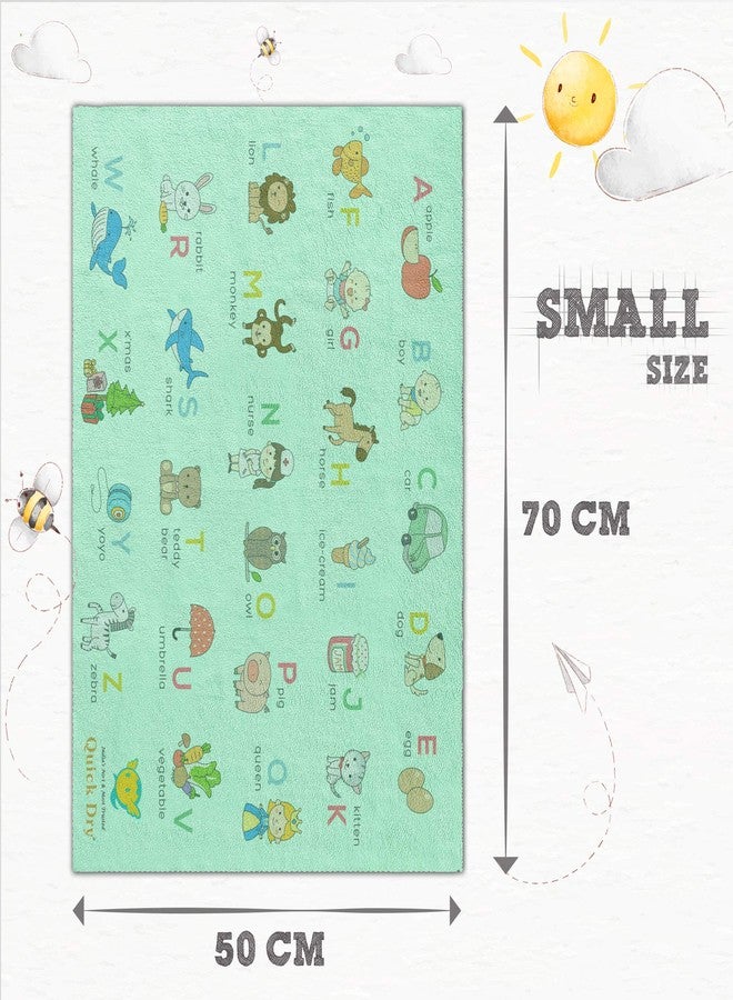 QUICK DRY A to Z Printed Small Highly Absorbent Waterproof Baby Bed Protector Play Mat Sheet for Babies (Sea Green, 70 x 50 cm) - Image 4
