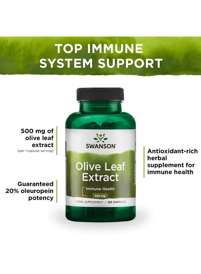 SWANSON كبسولات مستخلص ورق الزيتون مع 20% أوليوروبين - تدعم المناعة، تعزز صحة الجهاز القلبي الوعائي، وتدعم ضغط الدم الصحي - (120 كبسولة، 500 ملغ لكل منها) - Image 4