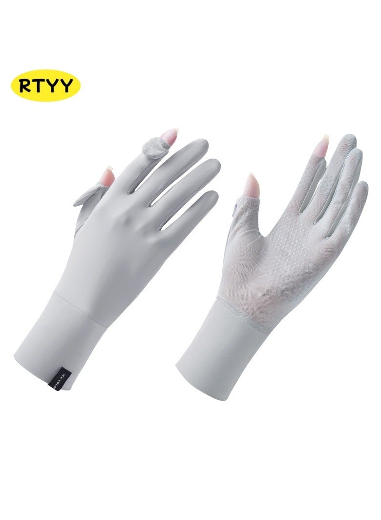 RTYY قفازات نسائية،قفاز سواقة،قلفزات سواقه،قفازات الحماية من الشمس،قفازات صيفية طويلة مضادة للانزلاق، مزودة بشاشة لمس كاملة الأصابع، ومناسبة للقيادة في الصيف، وركوب الخيل، وصيد الأسماك، ولعب الجولف، والأنشطة الخارجية. - Image 1
