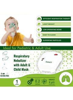 Control D Neb112 Respiratory Nebulizer With Complete Kit For Kids & Adults Nebulizer (White, Blue)  - Image 3