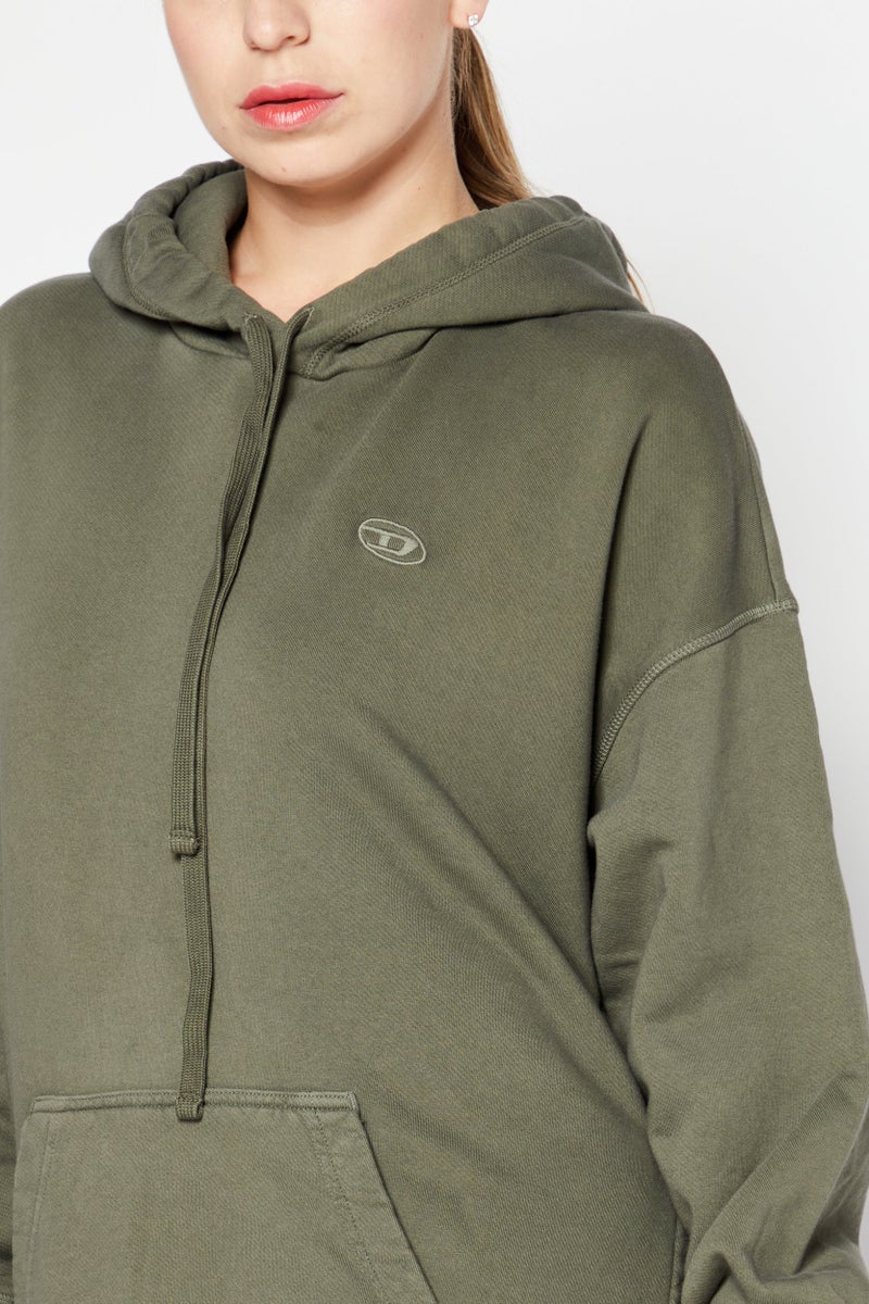 DIESEL Women Embroidered Logo Midi Dress, Olive - Image 4