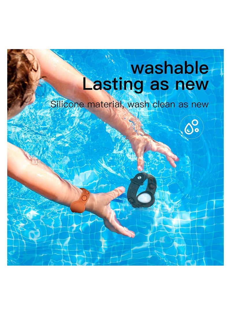 Adjustable Kids Wristband for AirTag - 6Pcs Waterproof Silicone Bracelet for Baby & Toddler, Anti-Lost Protective Case for GPS Tracker Finder Cover - Image 3