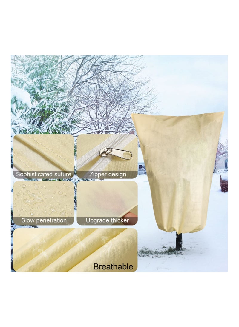 Excefore Plant Cover, Thicker Winter Oversize Plant Freeze Protection Drawstring Bags Frost Protection, Garden Shrub Jacket with Zipper for Fruit Trees, Easy Adjustment for Cold Weather(80 x 120 cm, 3 Pack)  - Image 4