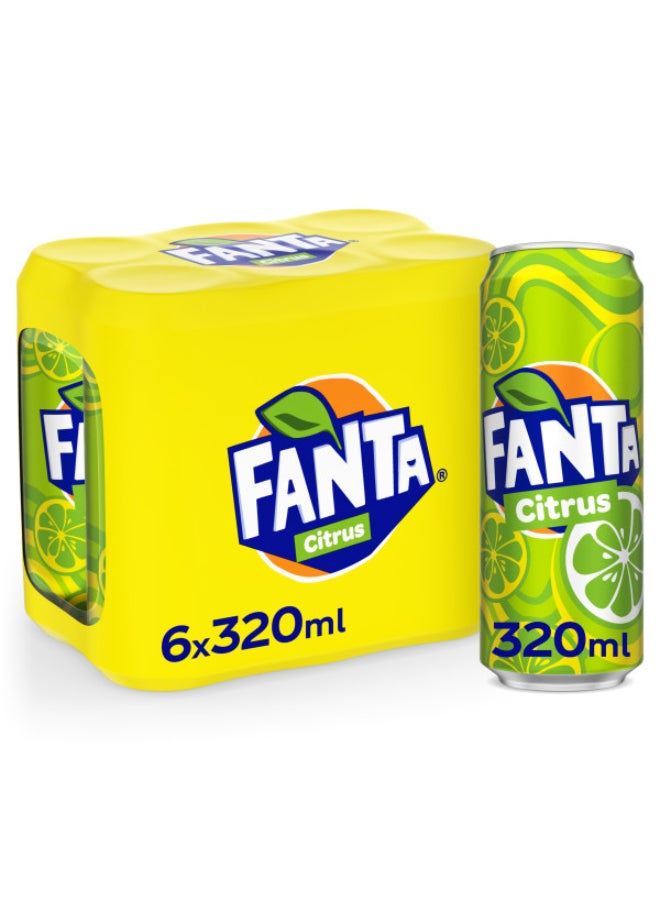 Fanta Citrus Carbonated Soft Drink Cans 6 x 320ml - Image 2