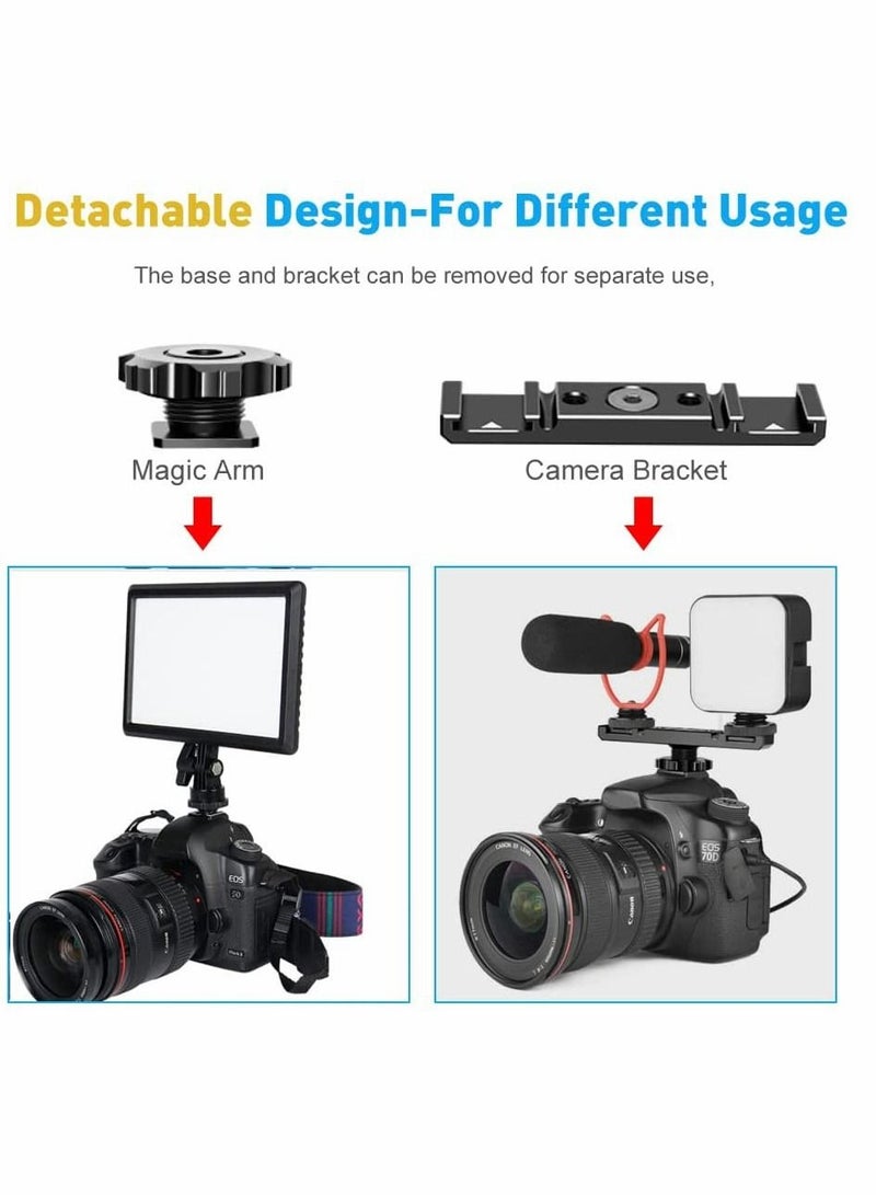 SYOSI Hot Shoe Extension Bar, Dual Cold Shoe Mount Plate Adapter, Dual Hot Shoe Extension Bar, for Monitor Microphone LED Video Light, for Sony Canon Nikon DSLR Compact Camera Vlog Film  - Image 5