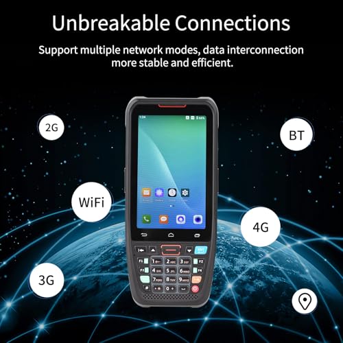 BISOFICE Handheld POS Android 10.0 PDA Terminal 1D/2D/QR Barcode Scanner Support 2/3/4G WiFi BT Communication with 4.0 Inch Touchscreen for Supermarket Restaurant Warehouse Retail Inventory Logistics - Image 4