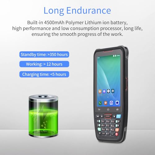 BISOFICE Handheld POS Android 10.0 PDA Terminal 1D/2D/QR Barcode Scanner Support 2/3/4G WiFi BT Communication with 4.0 Inch Touchscreen for Supermarket Restaurant Warehouse Retail Inventory Logistics - Image 5