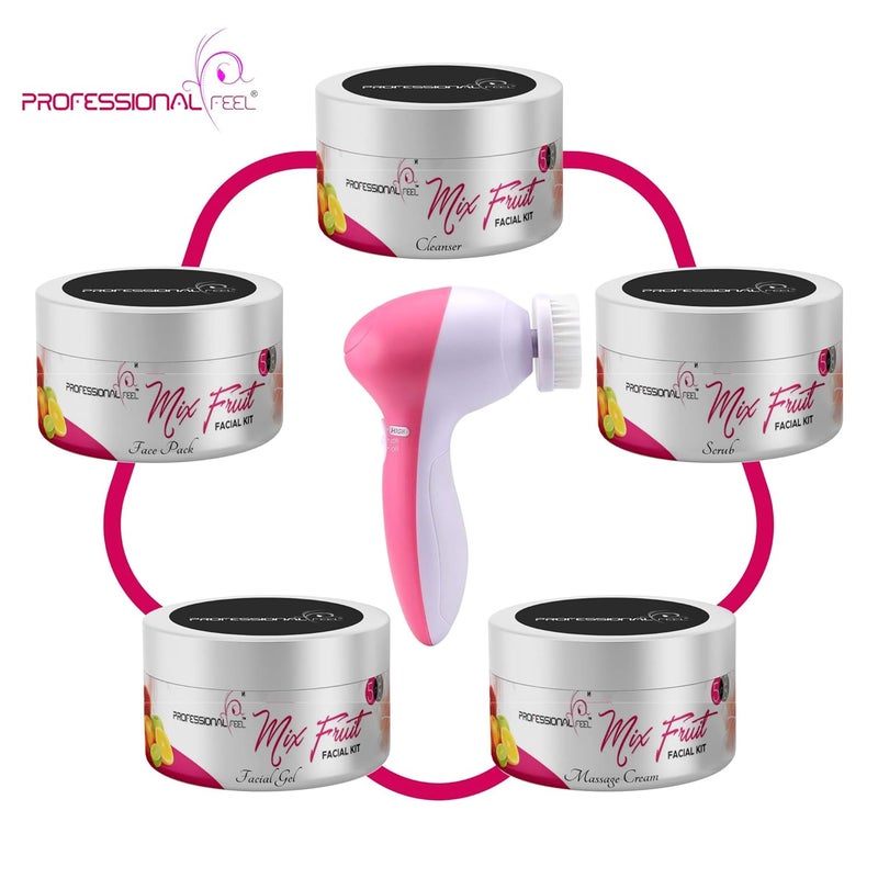Professional Feel Mix Fruit Facial Kit With Face Massager sp combo Diamond Best Instat Glow Facial Kit Ever in INDIA 250 Gm - Image 3