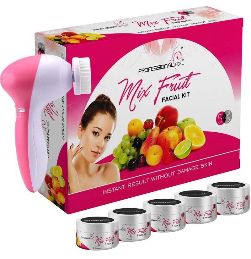 Professional Feel Mix Fruit Facial Kit With Face Massager sp combo Diamond Best Instat Glow Facial Kit Ever in INDIA 250 Gm - Image 4
