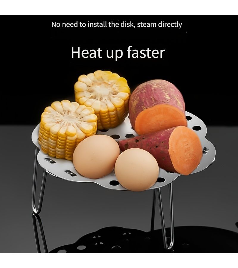 304 Stainless Steel Adjustable Steaming Rack Multifunctional 3 In 1 For Home Kitchen - Image 3
