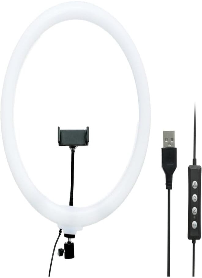 Generic 3D36 RGB Adjustable Ring Light Contains Phone Holder With Multiple Colored Lighting LED Perfect For Photoshoots 36 CM - Multi Color 