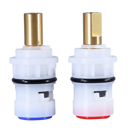 ZephyrJazz Ceramic Stem Disc Faucet Cartridge Replacement Bathroom Tap (1 Pair Hot & Cold) for Pfister 9608020 48/143/149 Series Valve Cartridge 9608060 Hot Valve Cartridge - Image 1